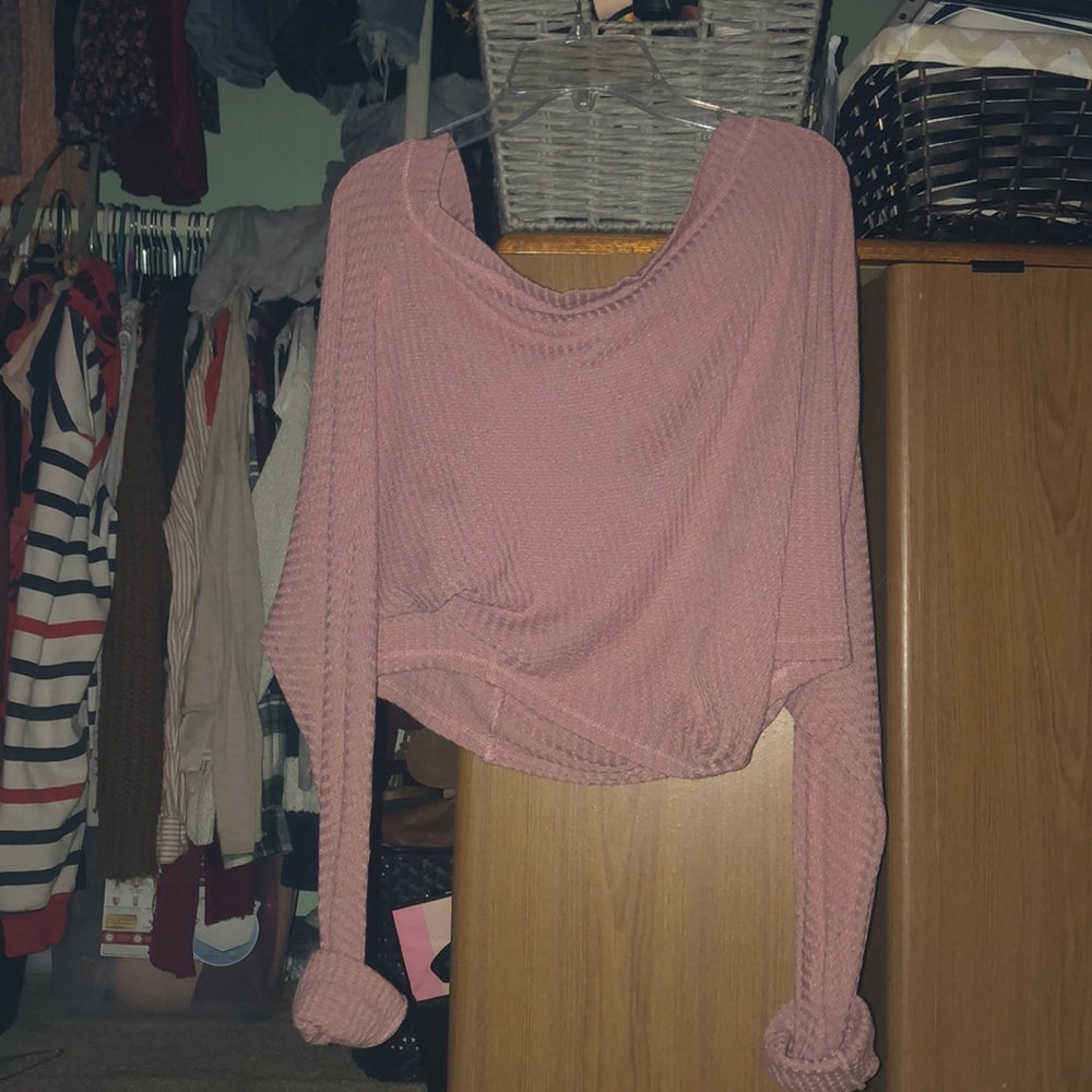 Slouchy Pink Knit Sweater